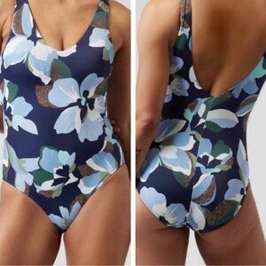 NWT Athleta Seychelles hero bloom dress blue one piece swimsuit XS